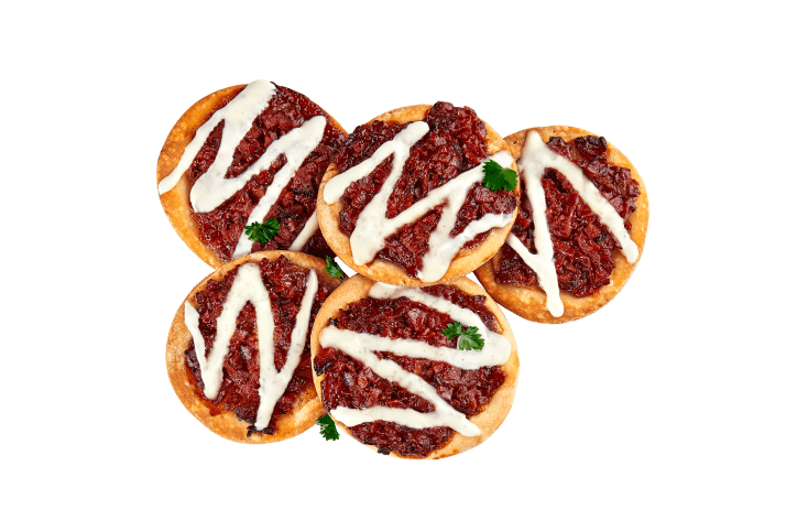 mini pastrami pizza